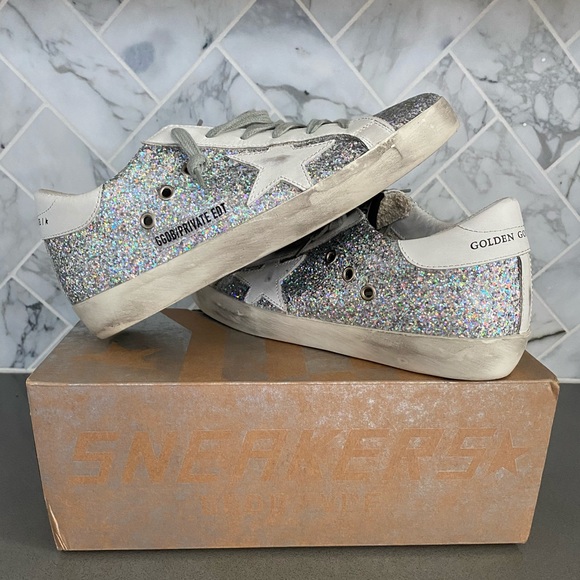 Sold: Golden Goose Superstar silver glitter - Picture 1 of 14